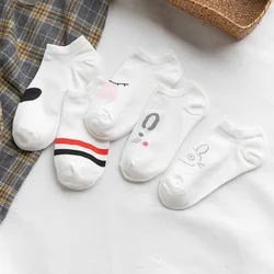 35 Colors Cotton Cartoon Funny Lovely Cats Short Socks for Women Femal Girls Harajuku Cute Low Cut Kawaii Sox Spring Autumn