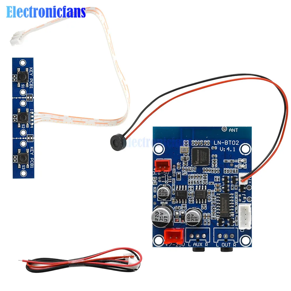 Car Bluetooth Audio Receiving Board Module 3.5MM Headphone Jack/Plug Shielded Wire Input Output Conversion Module DC 3.6-30V