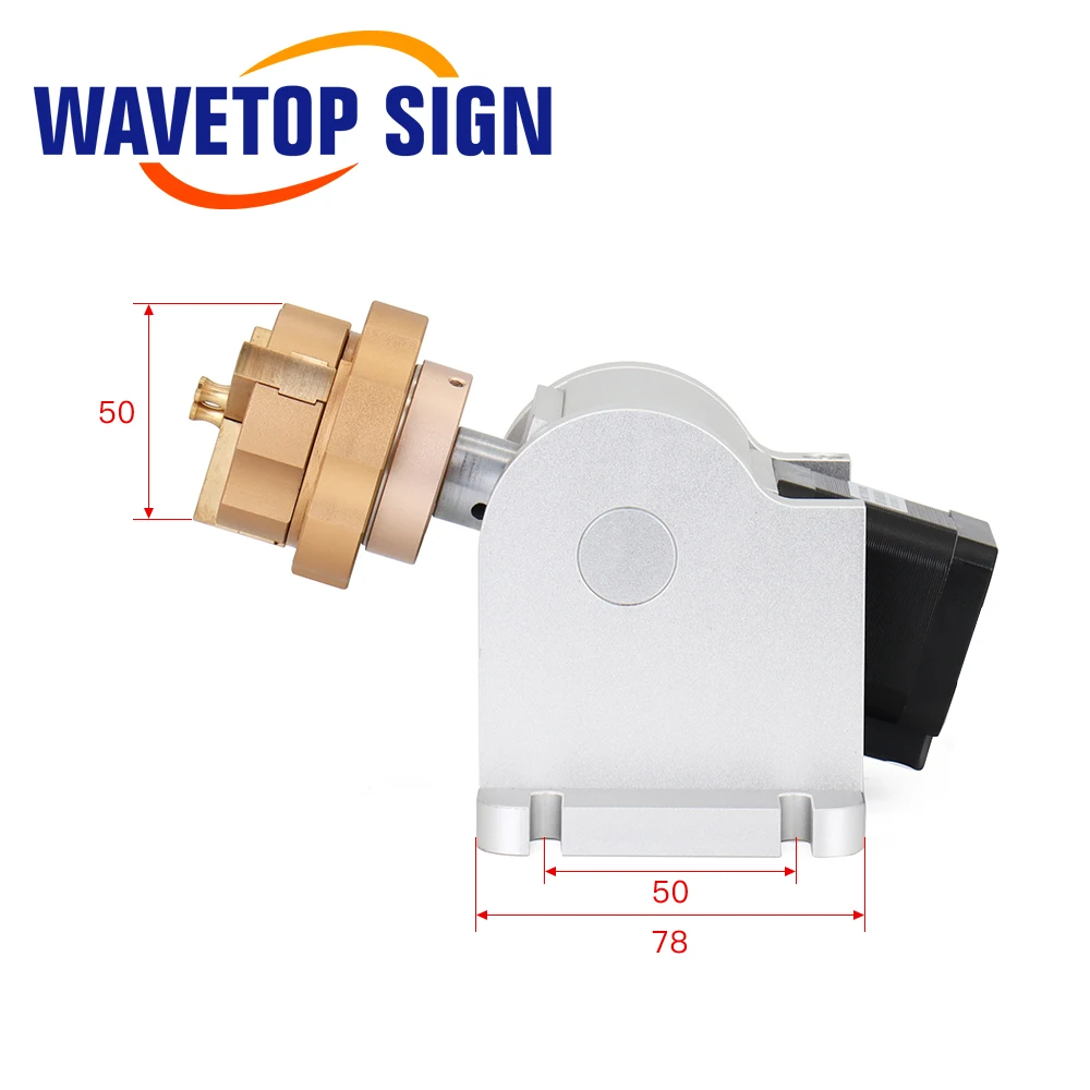 WaveTopSign Rotary Worktable WT-D50 Rotary Attachment with Stepper Driver TB6600 for Laser Marking Machine