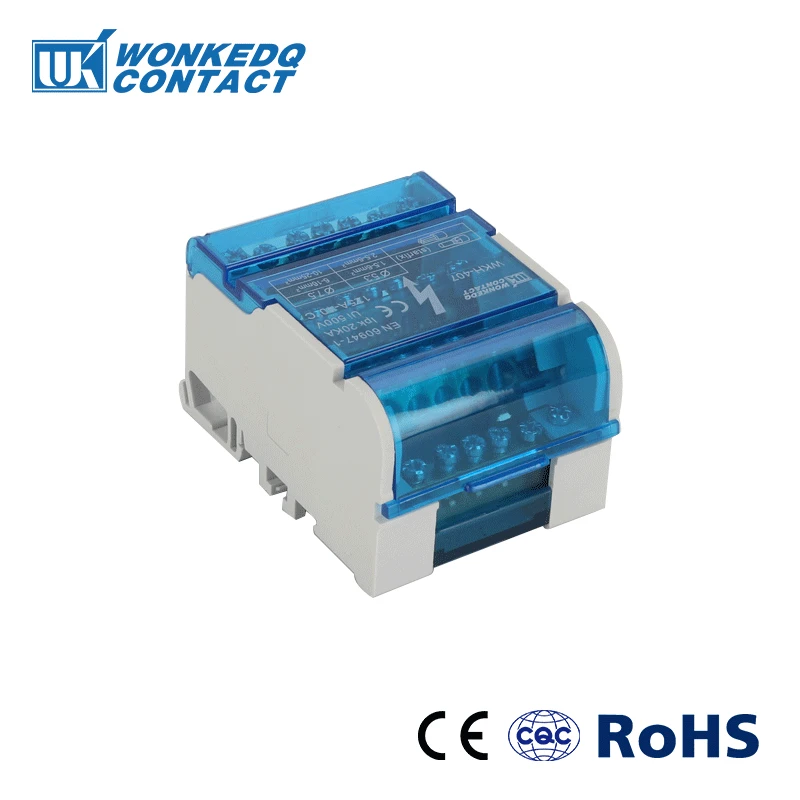 

WKH-407 Distribution Connector Power Distribute Junction Box 4*7 Pins WKH407 Electrical Cable Block Din Rail Terminal