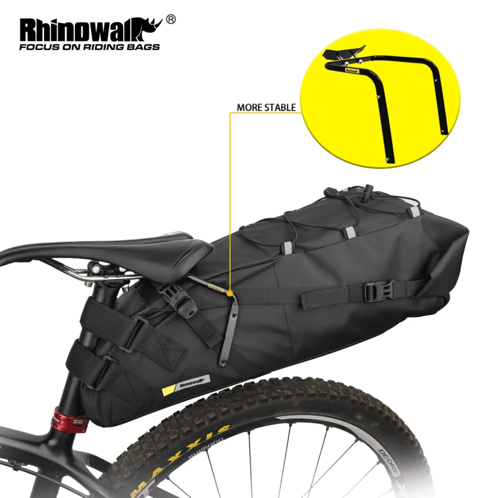 Rhinowalk Bike Bag 10L-13L Tail Seat Saddle Bag Portabel Bracket Rack Bike Tool  Bracket Luggage Rack Bike Accessories