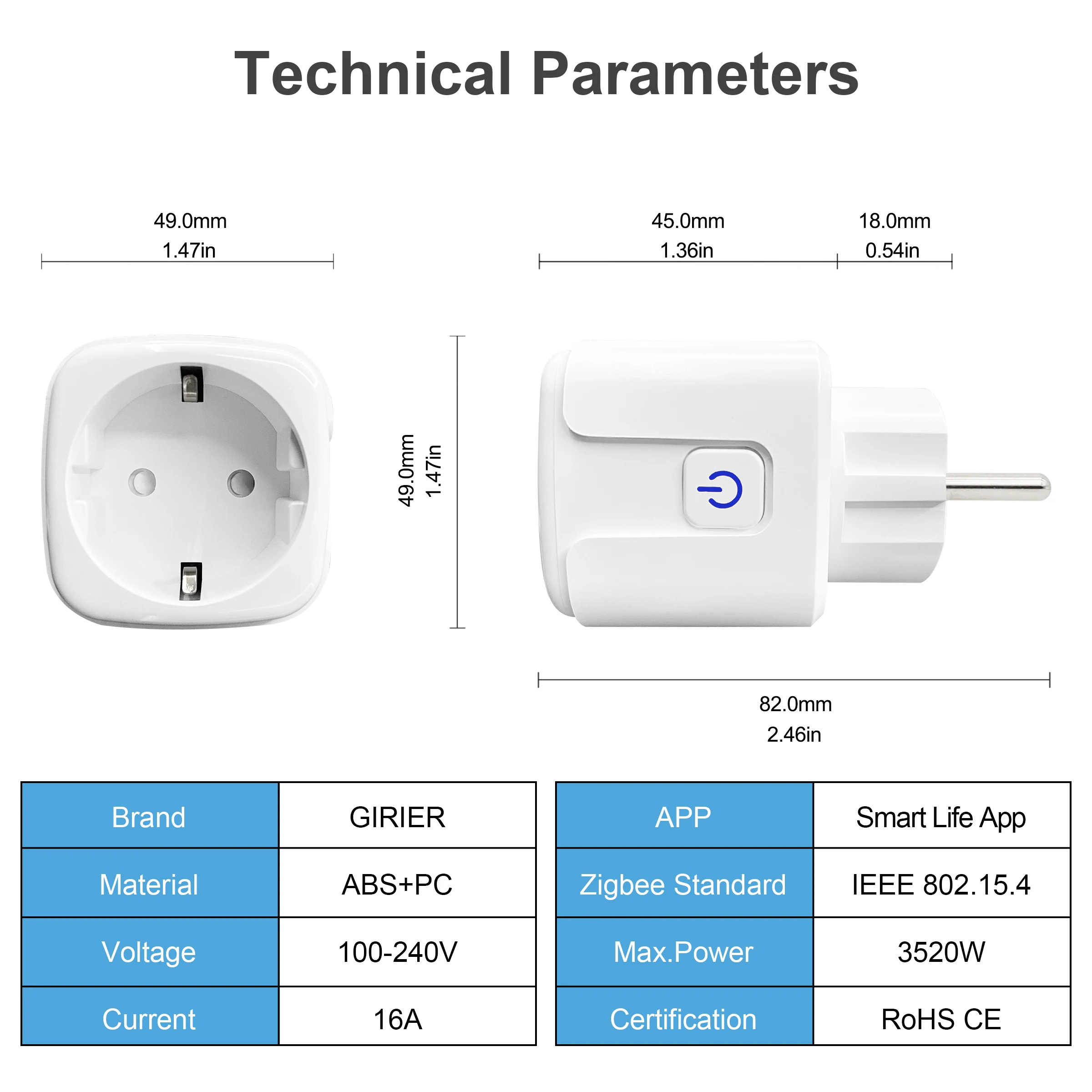 Tuya ZigBee 3.0 inteligentna wtyczka 16A z monitorem zasilania aplikacja bezprzewodowa z pilotem gniazdko pracy ue z Alexa Google Home