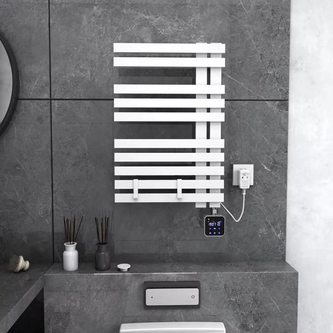 Imagem -02 - Smart Control Towel Warmer Rail Touch Panel App Tuya Wi-fi Rack Acessórios de Banheiro 55 °c Contato