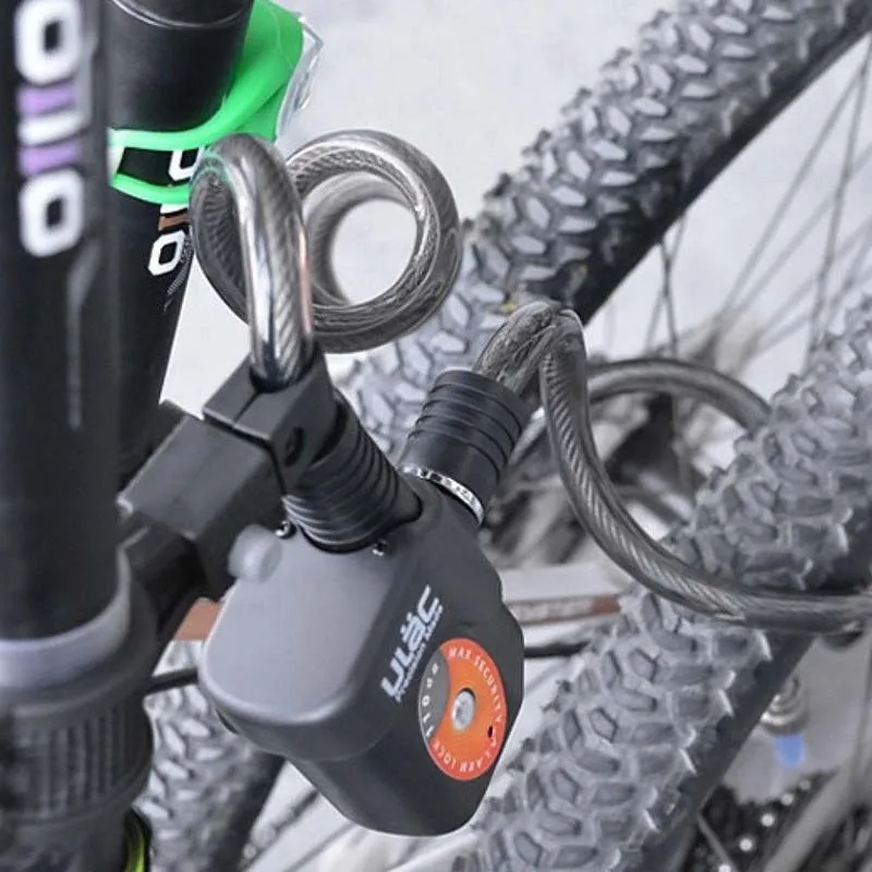 Uillac Anti-Theft Bicycle Lock, 1200mm * 12mm, E-Bike Alarm Cable, MTB Racing, Fixed Gear, High Quality, 110dB