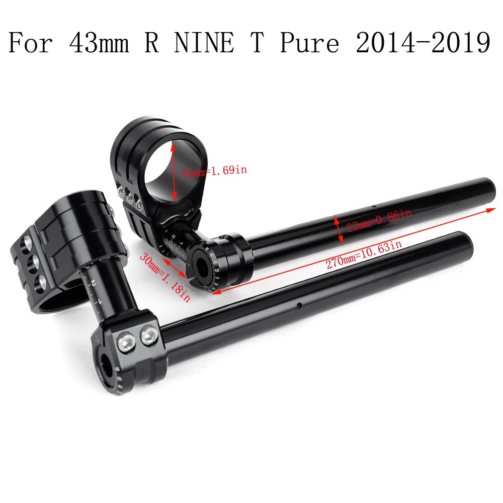 

For BMW R nine T R nineT Pure 2014-2022 43mm Clip on Handlebar Motorcycle Racing Fork Handle Bars