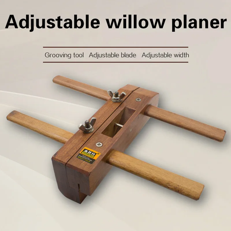 Gratis Ongkir Woodworking Planer ปรับ Willow ร่องกบไม้เครื่องมือ Slotting Planer Carpenter Hand Planer