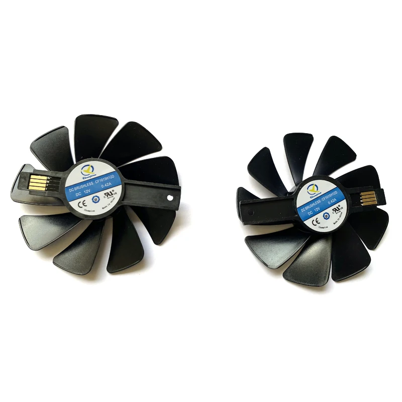 2pcs CF1015H12D FD10015M12D Ventiladores de refrigeração Ventilador Cooler para Safira RX470 RX590 RX580 RX480 RX570 Ventilador NITRO SpecialEdition 100mm