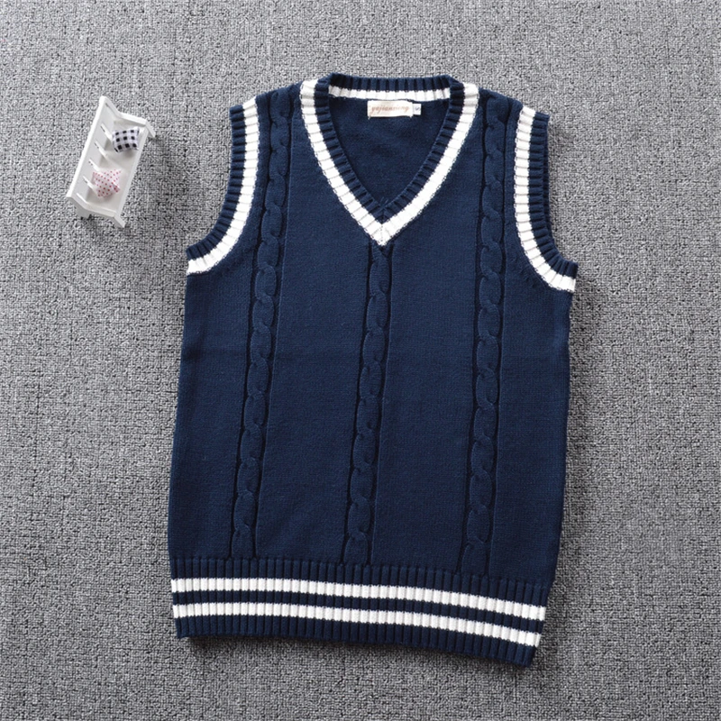 2021 British Preppy College style Sleeveless JK Sweater Vest School Uniform V-neck Japanese Unisex Students Korean Knitted Vest