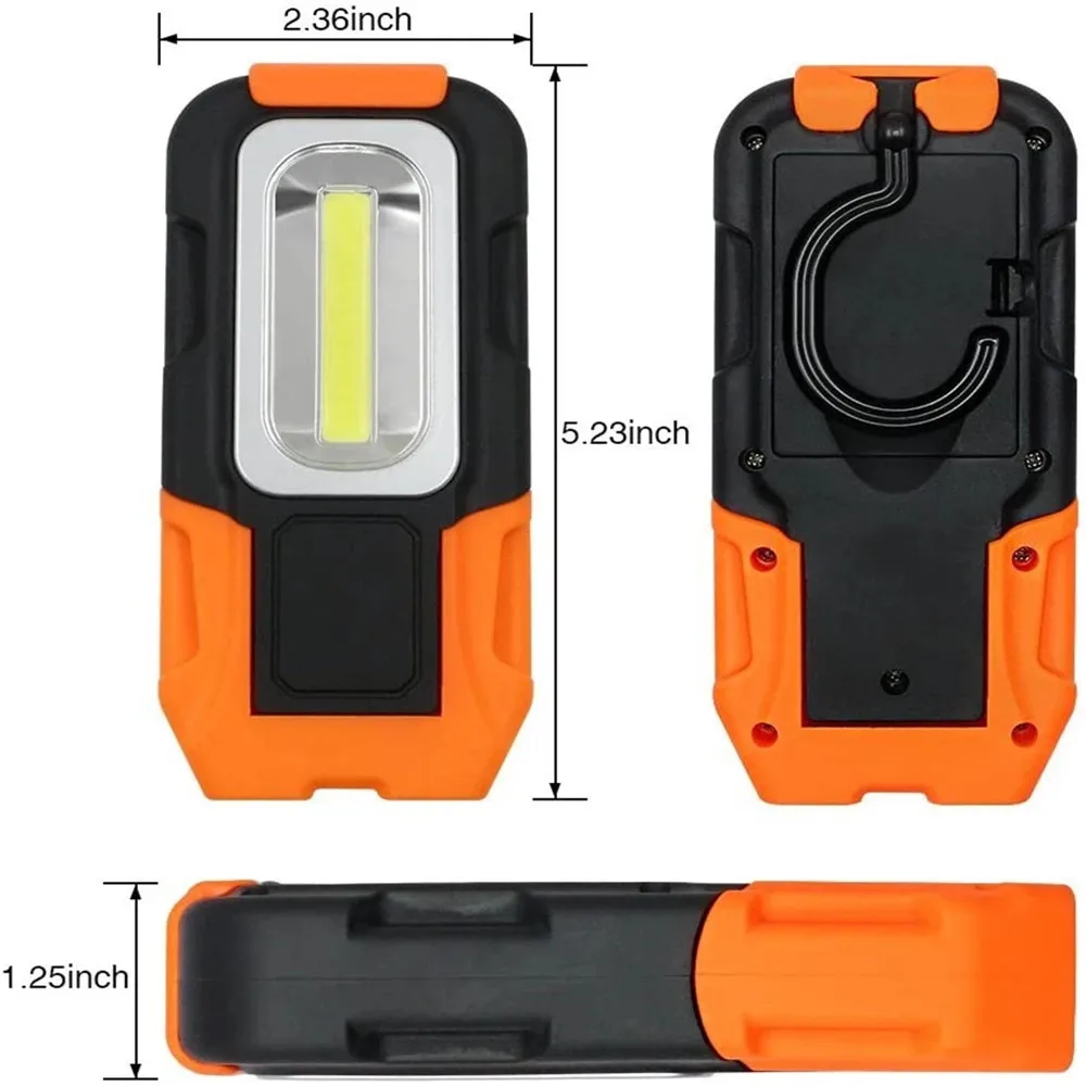 COB Working Inspection Light Portable Work Light Magnetic Flashlight Lamp With Hook Small For Camping Car Repair Maintenance