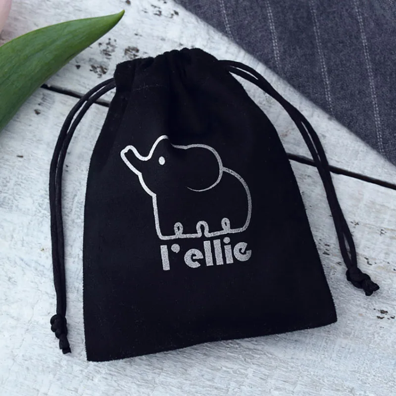 Schwarze Flanell Geschenkt üten 5x7cm 8x10cm 9x12cm 11x14cm Wimpern Nägel Make-up Wildleder Verpackung Staubs ack Schmuck Logo Beutel – Detail 5