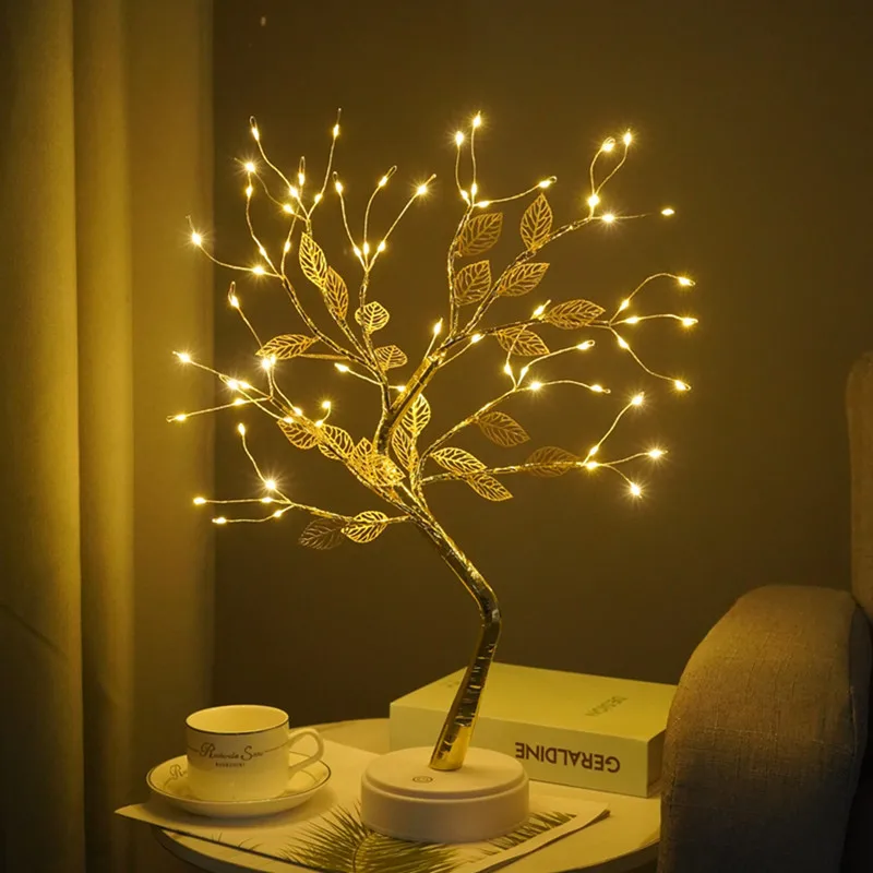 Artificial Tree Shape LED Light for Festive Christmas Gift Home Bedroom Christmas Decoration Leaf Led Lights Birthday Party Gift