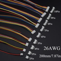 Mini Micro JST 2,0 PH, conector macho y hembra de 2/3/4/5/6/7/8/9/10 pines con Cables terminales, enchufe de 200MM, 26AWG, 10 juegos