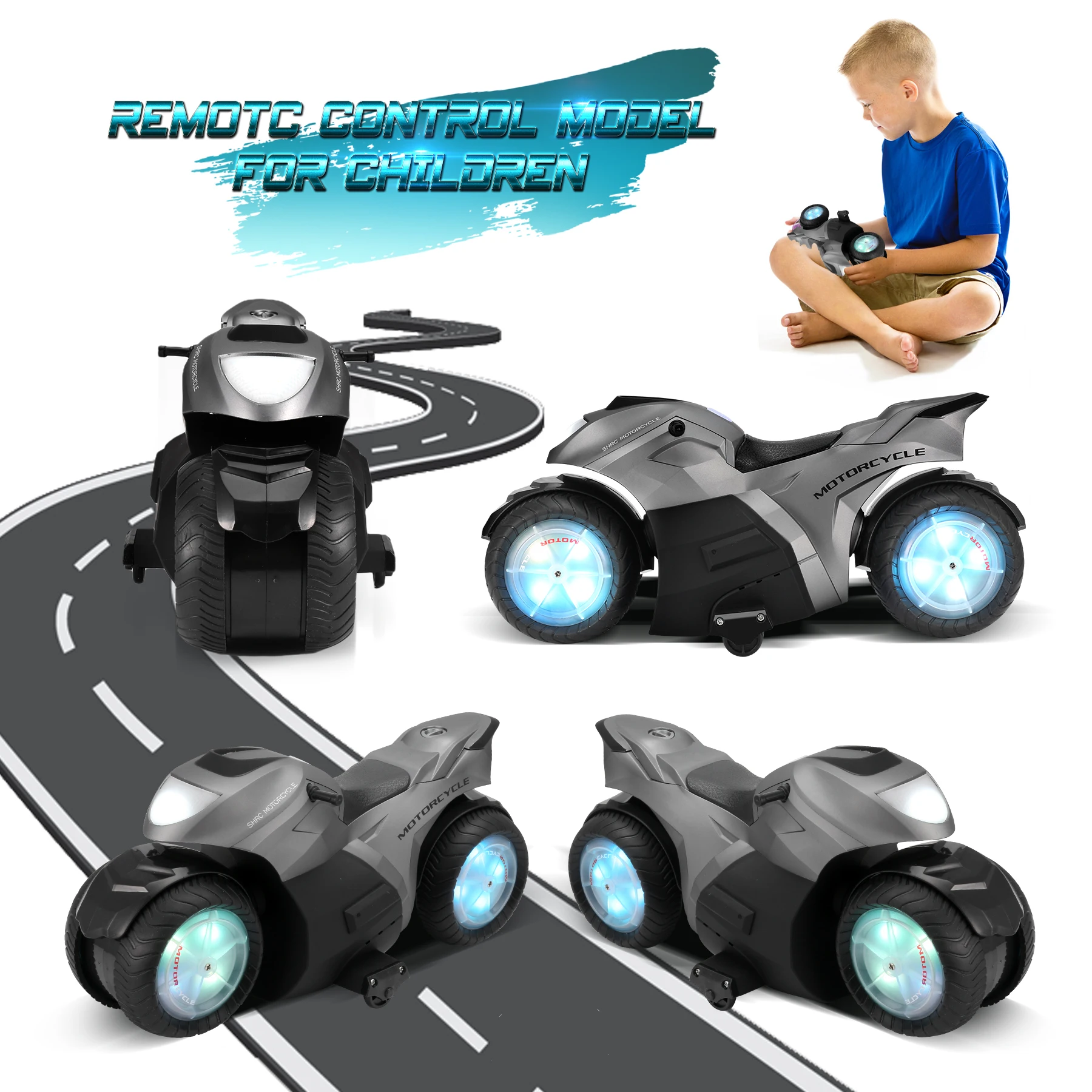 EBOYU 2WD Tốc Độ Cao RC Xe Máy 2.4Ghz 360 ° Quay Hành Động Xoay Drift Điều Khiển Từ Xa Đóng Thế Xe Máy Cho Bé đồ Chơi Quà Tặng