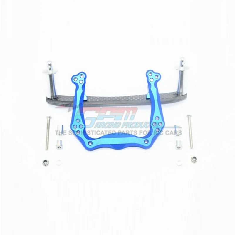 GPM ALLOY FRONT DAMPER PLATE WITH GRAPHITE BODY POST MOUNT AND DELRIN POST For TRAXXAS RUSTLER RC Upgrade