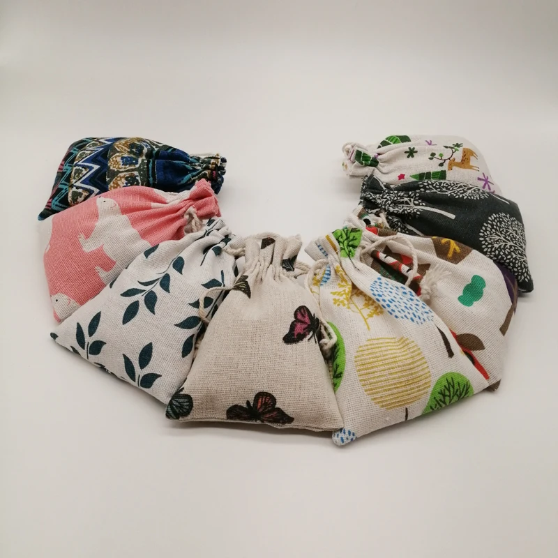 20 sztuk tkaniny torba z juty worek torba bawełniana sznurek worek jutowy woreczki na biżuterię etui małe torby na biżuterię do prezentowania, przechowywania biżuterii, zegarków prezent torba