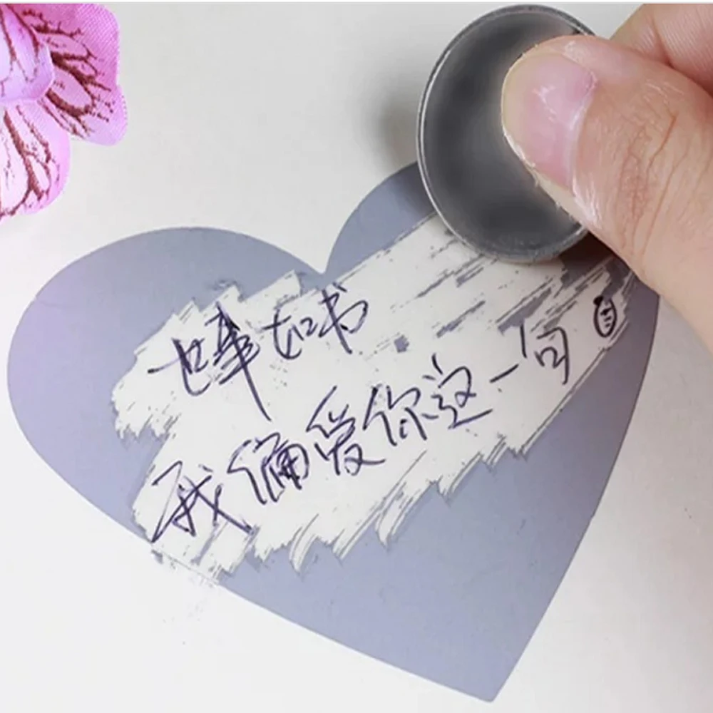 50Pcs/Set Color Multi-use Cute Love Pentagram Shape Scratch Card Sticker DIY Postcard Wedding Gift Self-adhesive Coating Sticker