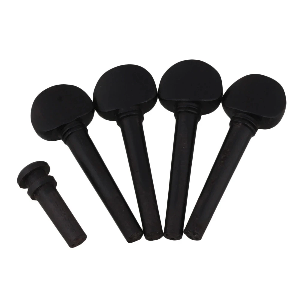 Black Ebony 1/16 Violin Tuning Pegs with Tail End Pin 46 x 16mm