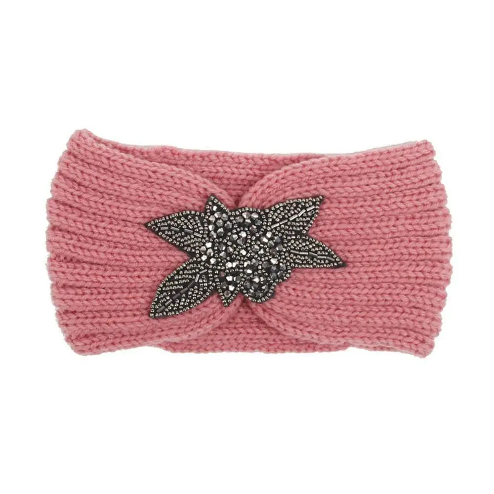 Fashion Knitted Women Bohemia Diamond Headband Girl Turban Hair Band Rhinestone HeadBand Winter Warmer Headwarp Headwear