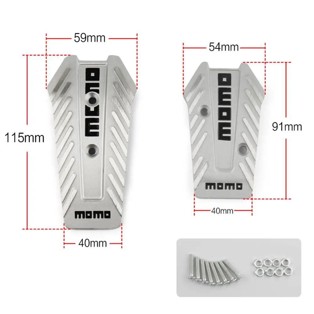 3PCS/Set Manual Car Brake Pedals Aluminum Non Slip Car Universal Racing Pedals Brake Foot Pedals Car Interior Parts Accessories