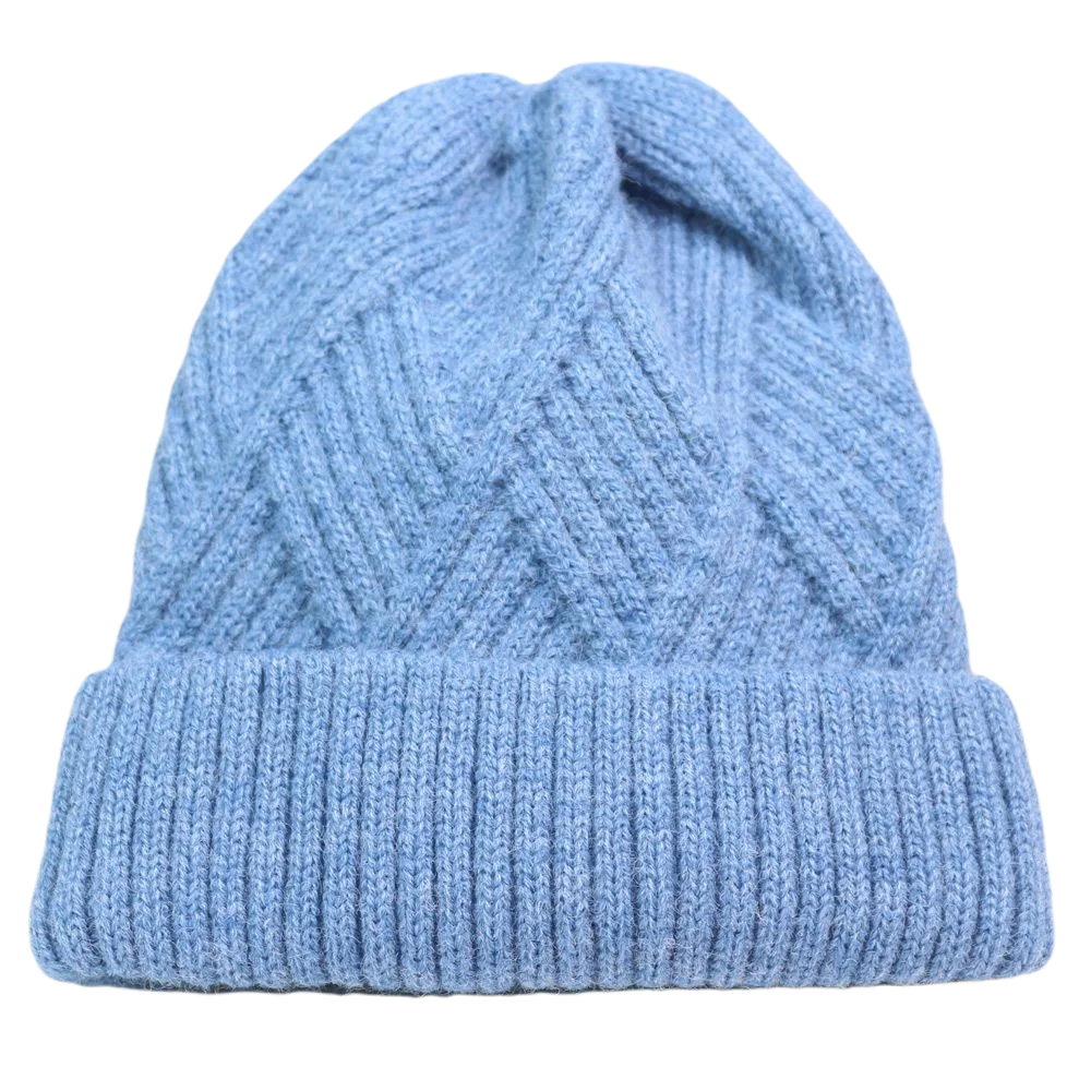 Stretchy Plain Stripe Beanie Women's Knit Hats Soft Winter Skully Cap Warm Gorros de Wool Beige Blue Black Green