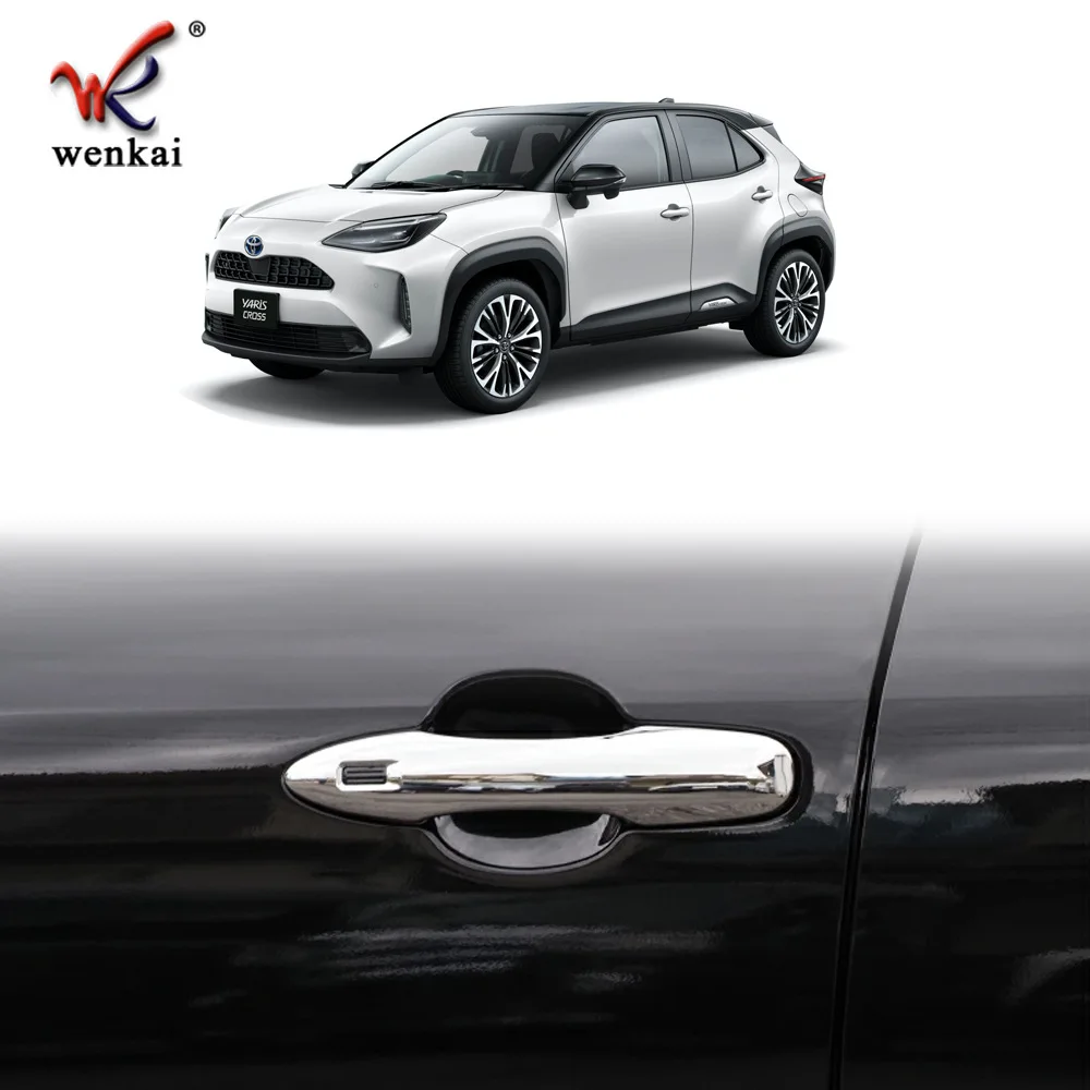 Door Handle Cover Cap Protector Sticker For 2020 2021 Toyota Yaris Cross Car Accessories ABS Chrome