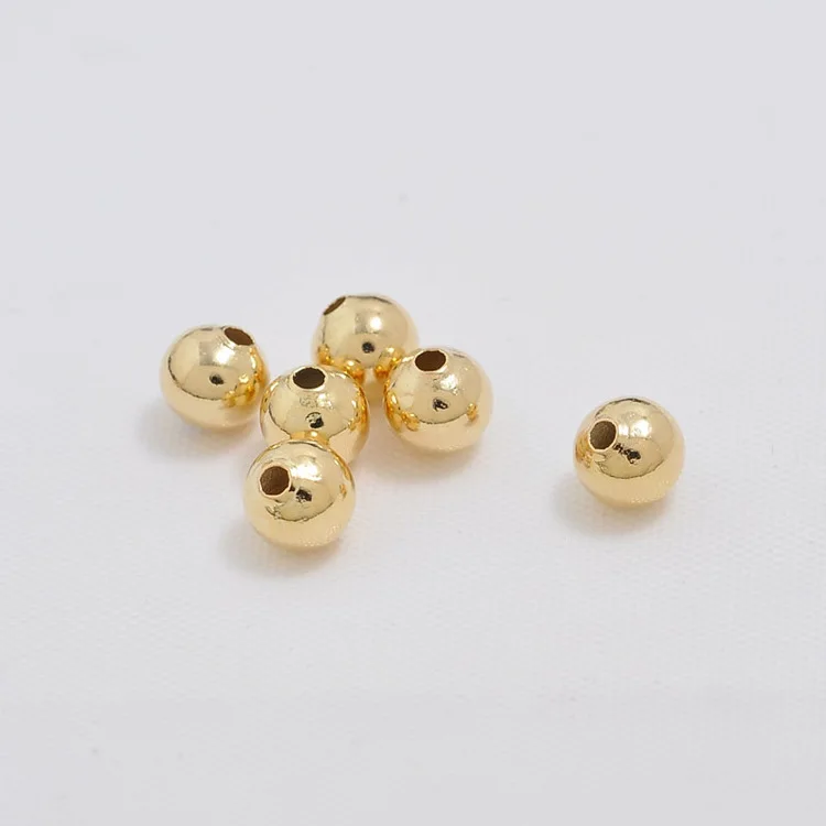 JFE34 New Arrivals Round Shape Beads Accessories Gold Electroplated Beads For Fashion DIY Jewelry Making Findings 2-10mm Beads