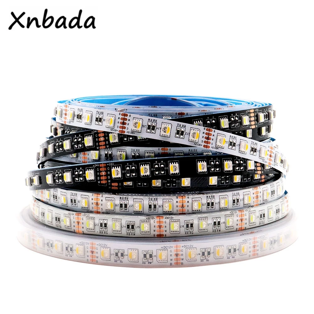 

4 Colors IN 1 5050SMD LED Strip Light RGBW RGBWW IP30 IP65 IP67 Waterproof 60LEDs/M DC12V /24V White/Black PCB