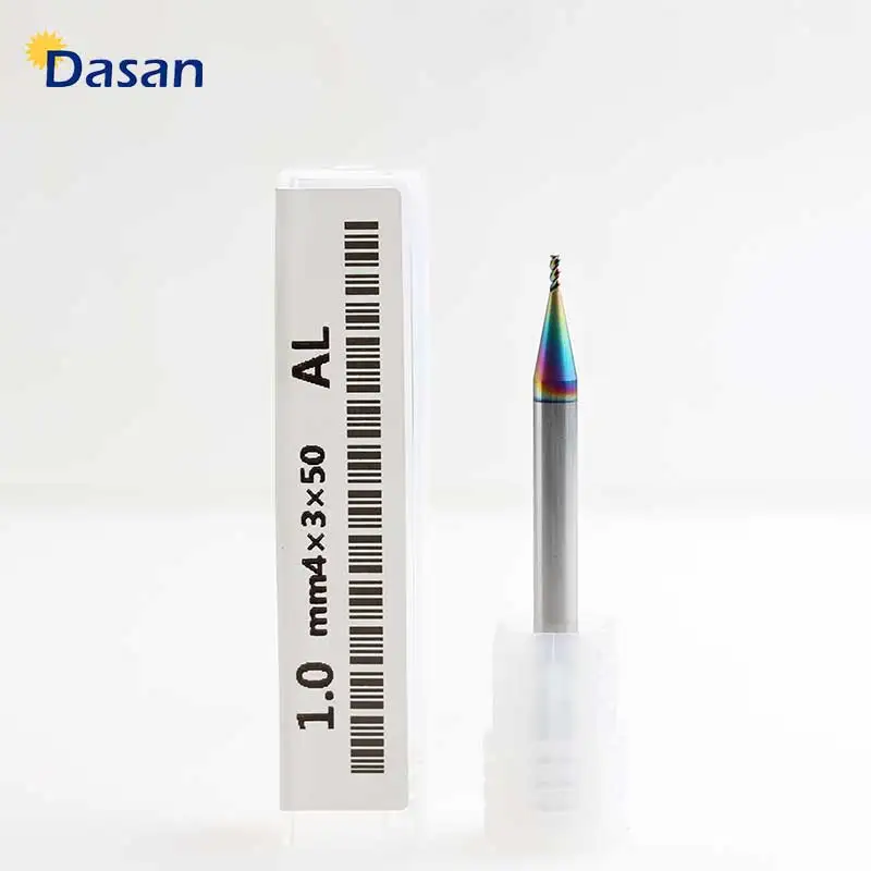 1pcs End mills Flat Carbide 3F 1mm 1.5mm 2mm 3mm 4mm 5mm 6mm  HRC55 High Quality Milling Cutter Tool for  Aluminum  Wood