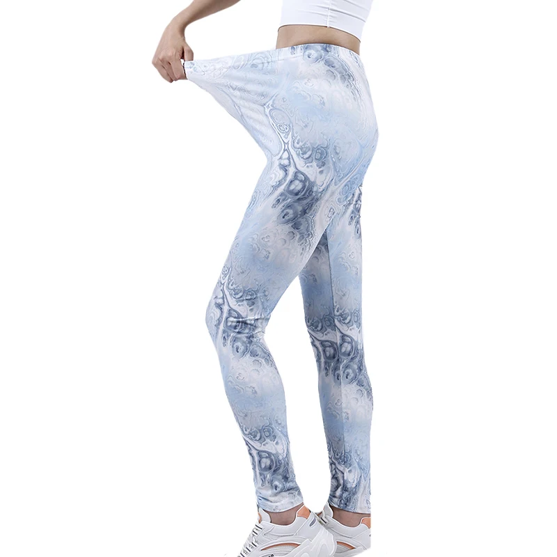 

LJCUIYAO New Arrival Women Leggings Workout Sport Digital Tie Dye Print Stretch Fitness Running Pants High Waist Push Up Leggins