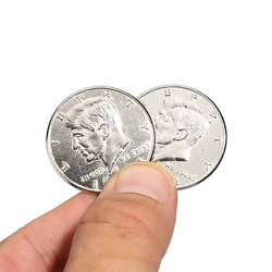 1Pcs Double Face Magic Coin Trick Half Dollar 2 Sides Head magician Prop Coin Magic Tricks Funny Magia Coin Toys