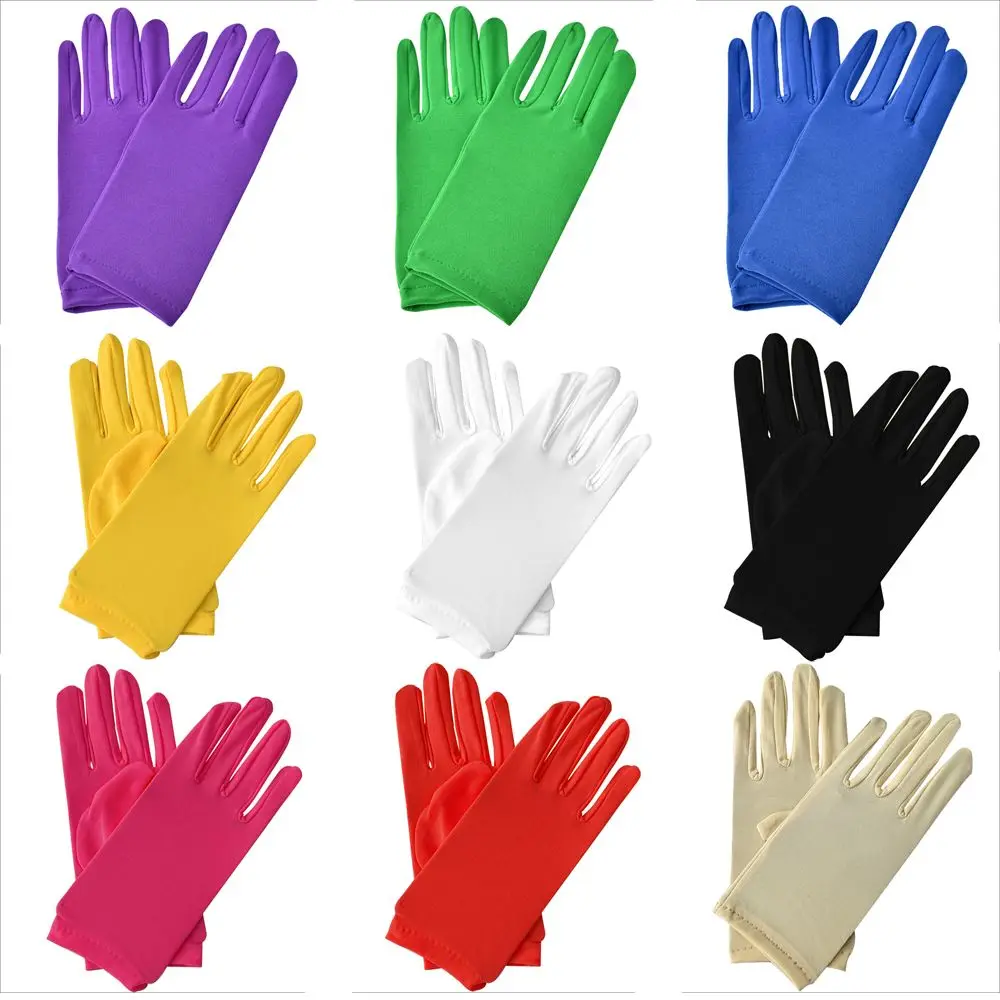 Guantes de trabajo de seda de leche antideslizantes de Color sólido, guantes de conducción para el hogar, manoplas para servir a camareros