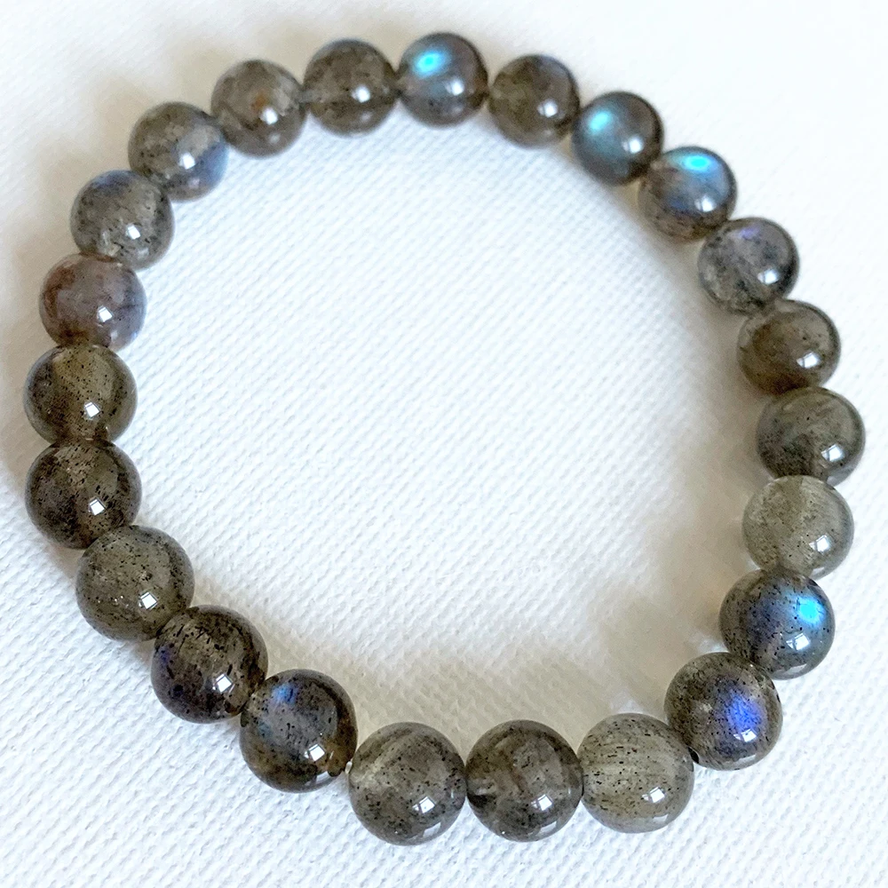 Ruberthen AAA Grade 8 MM Labradorite Bracelet Natural Gemstone Energy Power Bracelet High Quality Handmade Mala Beads Bracelet