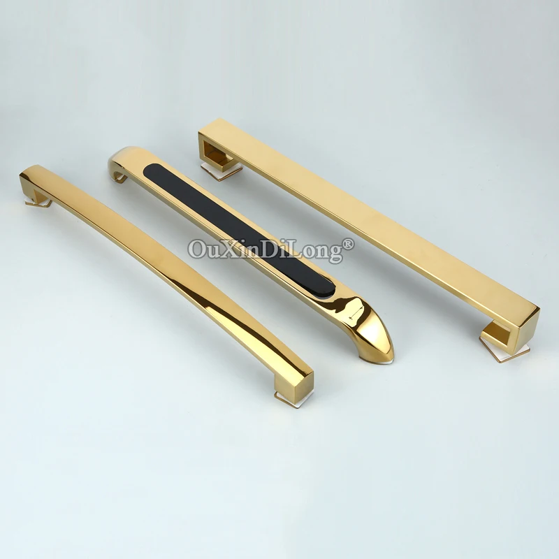 

New Arrival Stainless Steel Frameless Shower Glass Sliding Door Handles Glass Door Pull / Push Handles Titanium Gold