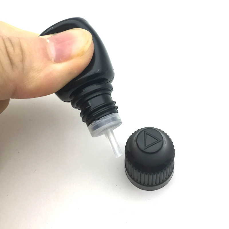 

100pcs Soft 5ml Black PE Plastic Dropper Bottle Empty Refillable Liquid Jar With Colorful Childproof Cap Vial