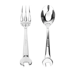 Stainless Steel Spanner Spoon Fork Wrench Shape Tableware Cooking Accessories Kitchen Tools