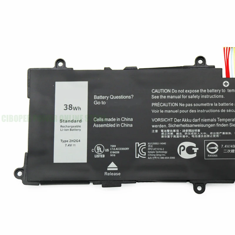 CP New Laptop Battery HFRC3 TXJ69 2H2G4 7.4V 38WH/4980mAh For Venue 11 Pro 7140 2217-2548 21CP5/63/105 Notebook