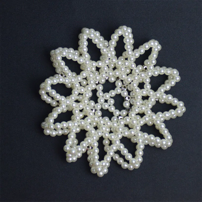 Crystal Hair Bun Covers Pearl Elastic Hair Net Ornament Crochet Handmade Hair Snood Ballet Dancing Snood Net Hair Accessories