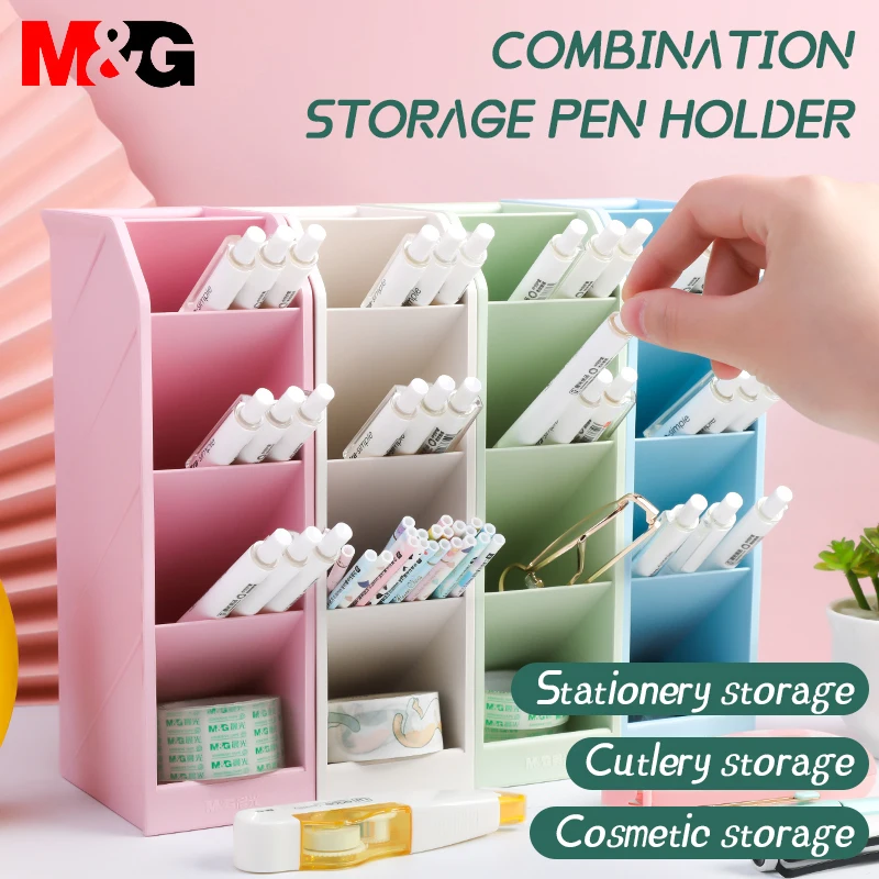 

M&G Large Capacity Desk Pen Holder brush holder makeup Storage Box Desktop Organizer Stand Case School Office Stationery