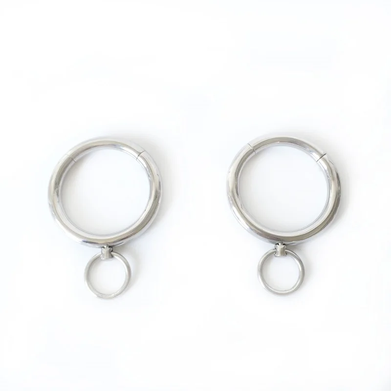 Stainless steel Neck Collar handcuff ankle pull ring Adult Slave Role Play metal For male restraint bondage Sex toy