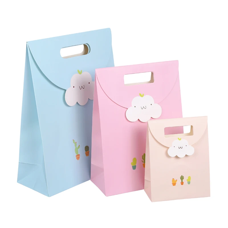 3pcs High Quality Gift Bag Romantic Baiyun Paper Tote Bag Christmas Birthday Party Thank You Gift Decoration Bag