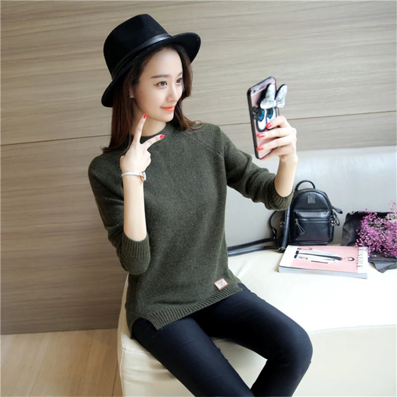 New Women Sweaters And Pullovers Spring Autumn Long Sleeve Pull Femme Solid Pullover Female Casual Knitted Sweater