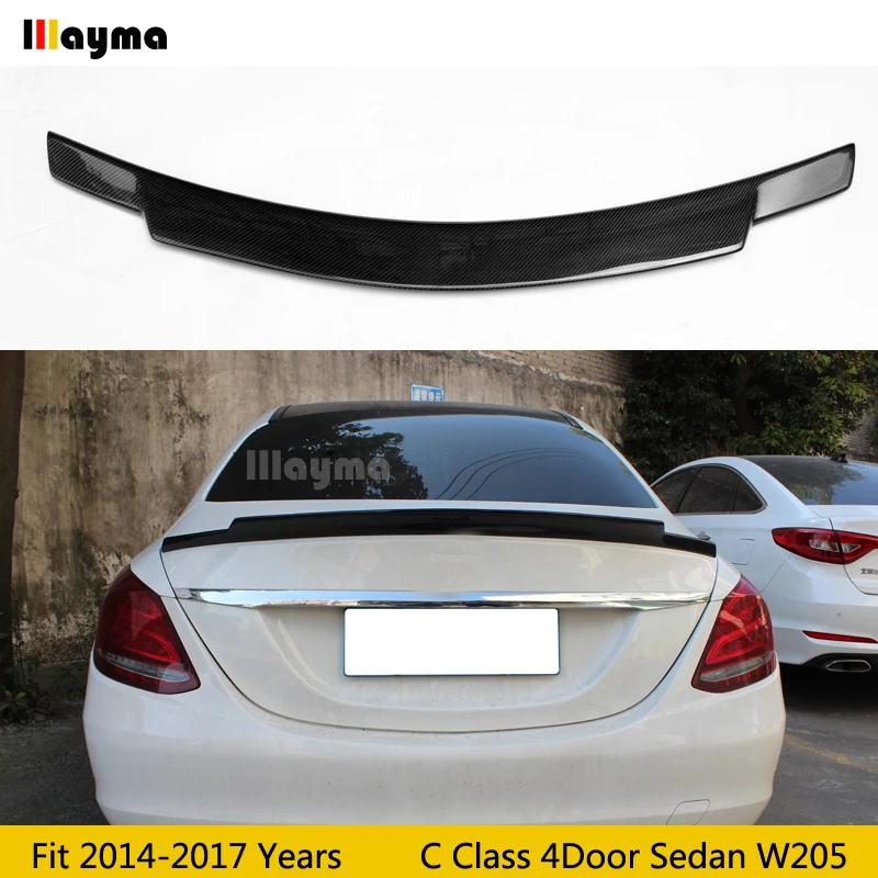 

C74 Style Carbon Fiber rear trunk spoiler For Benz C Class Sedan C180 C200 C220 C250 2014 - 2018 year W205 Car spoiler Wing