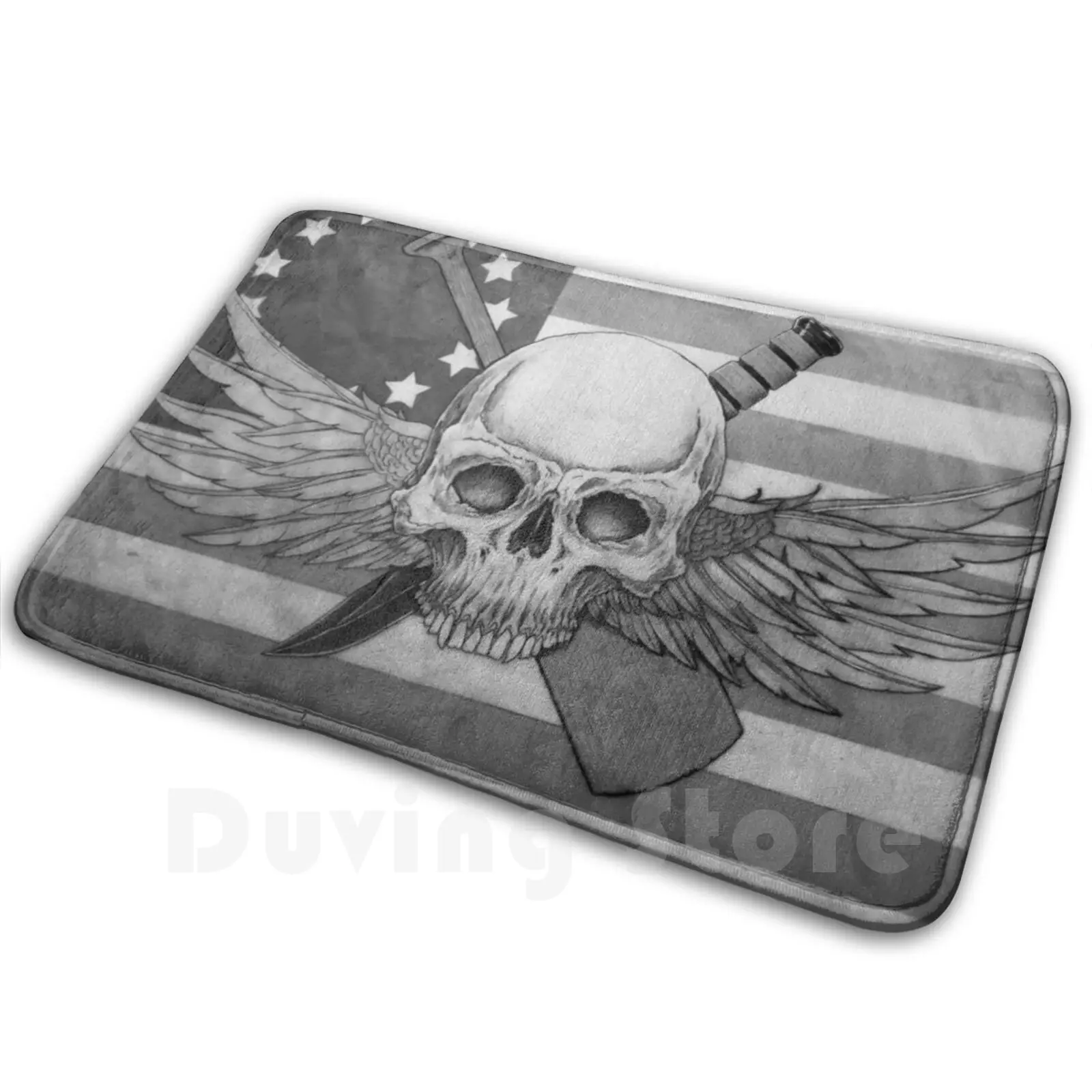 Betsy Ross Recon Jack B&w Mat Rug Carpet Anti-Slip Floor Mats Bedroom Usmc Recon Jack 0321 8427 8403 Personalized Betsy Ross B