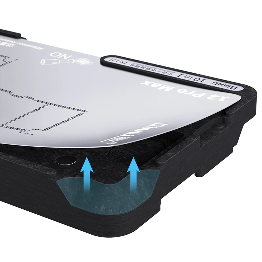 QIANLI 10 IN 1 Magnetic 3D BGA Tin Planting Platform For iPhone X-12 Pro MAX Motherboard Middle Frame Reballing Stencil Template