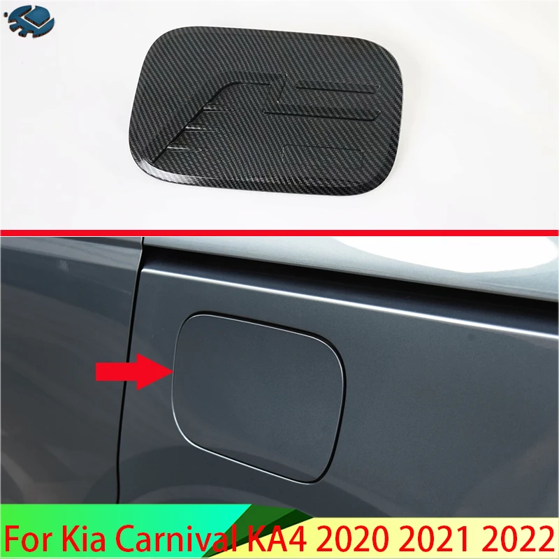 

For Kia Carnival KA4 2020 2021 2022 Carbon Fiber Style fuel tank cap cover car-styling trim oil fuel cap protective