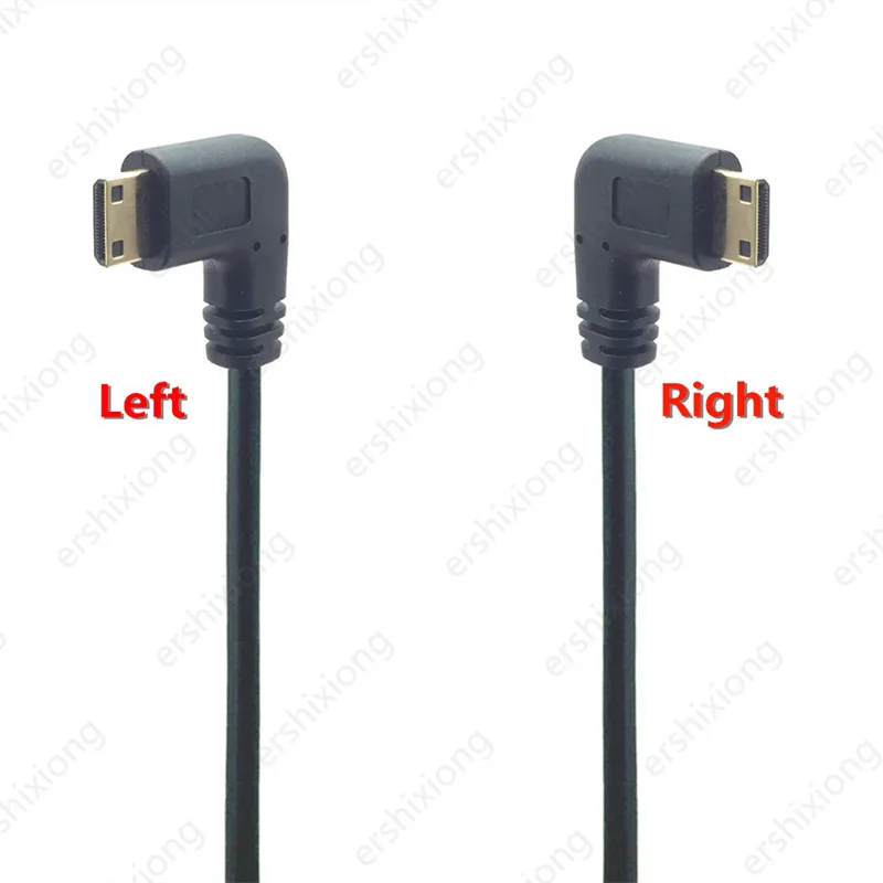 0.5M 90 Degree Angle Mini HDTV Male To Male M/M Cable Connector V1.4 For DSLR Video Camera LCD Monitor