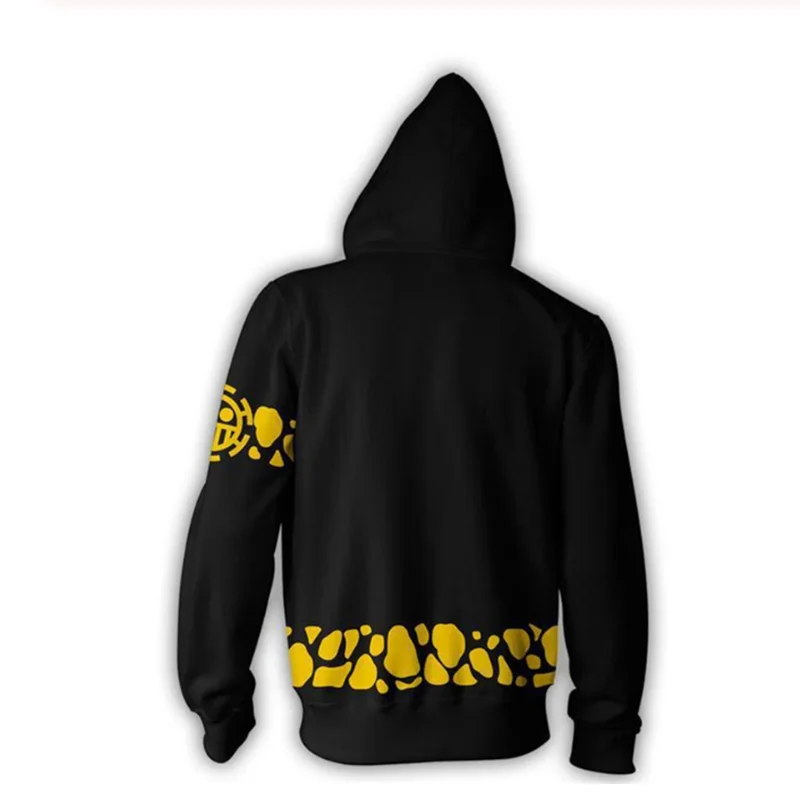 Costume de cosplay Trafalgar Law pour hommes et femmes, impression 3D, sweat à capuche PVD, veste d'anime, vêtements, 1 pièce