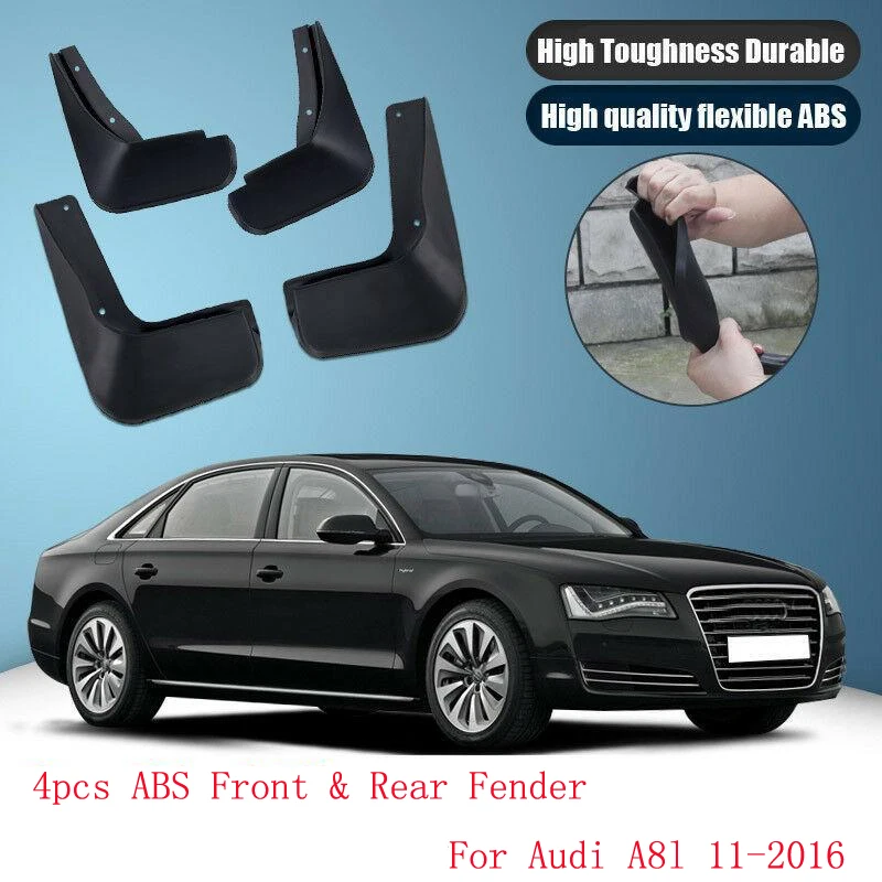 

High-quality 4pcs ABS Front & Rear Fender For Audi A8l 11-2016 Mudflaps Splash Guards Mud Flap Front Rear Mudguards Fender