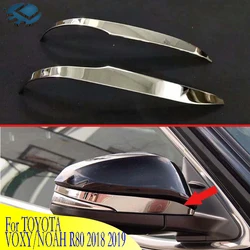 For TOYOTA VOXY/NOAH R80 2018-2021 Stainless Steel Side Mirror Rear View Wing Chrome Cover Trim Molding Bezel Car Styling 2019