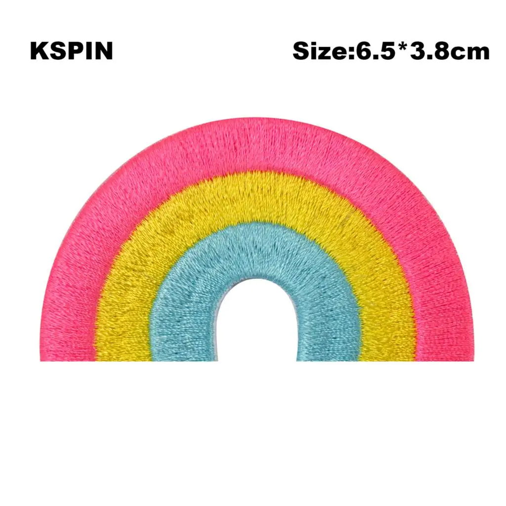 6.5*3.8CM LGBT Rainbow Transgender Bisexual Asexual Nonbinary Pansexual Pride Embroidery Patches Iron on Saw on Badges